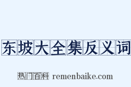 东坡大全集反义词是什么意思的图片